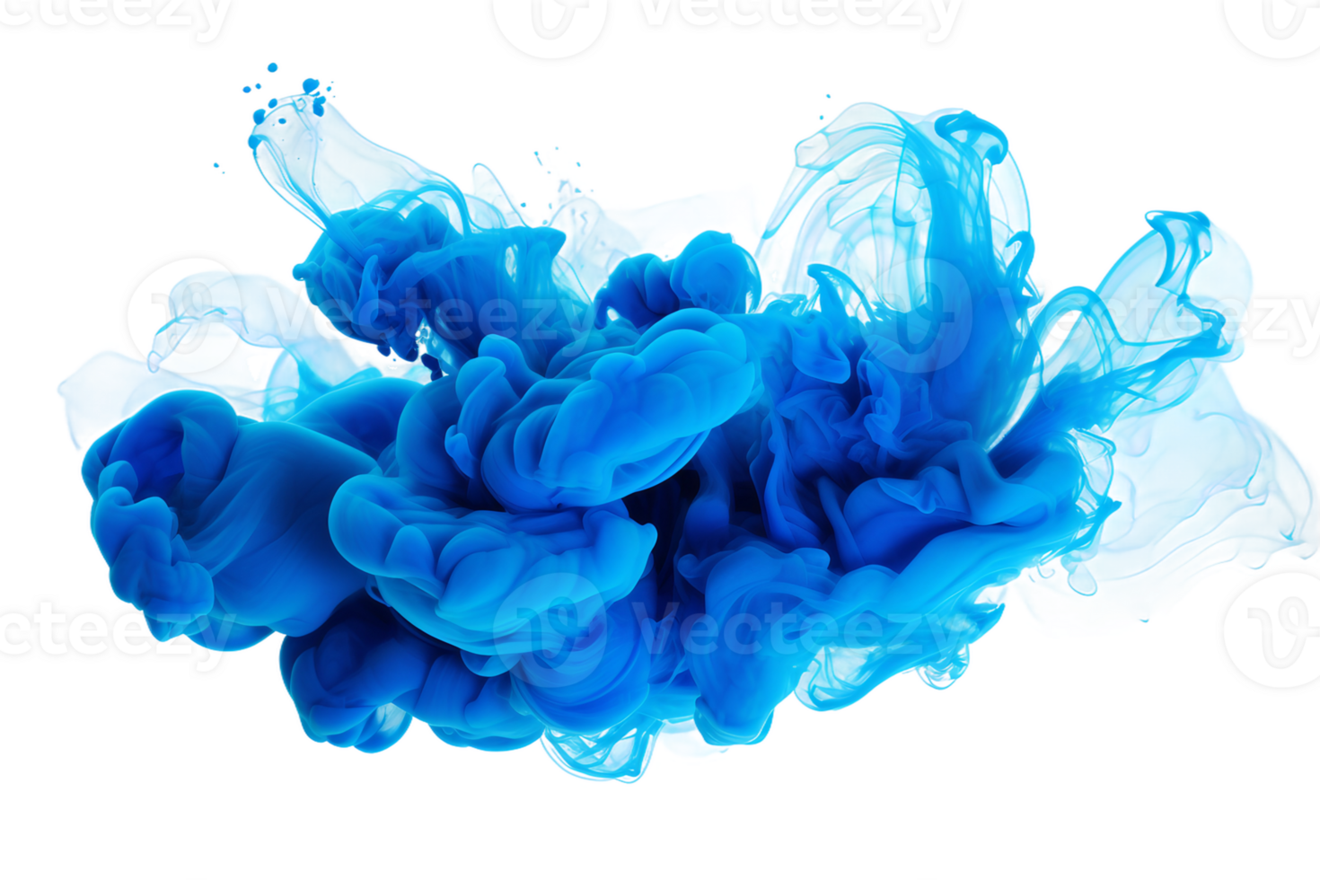 AI generated Azure Smoke Artistry in Motion On Transparent Background. png