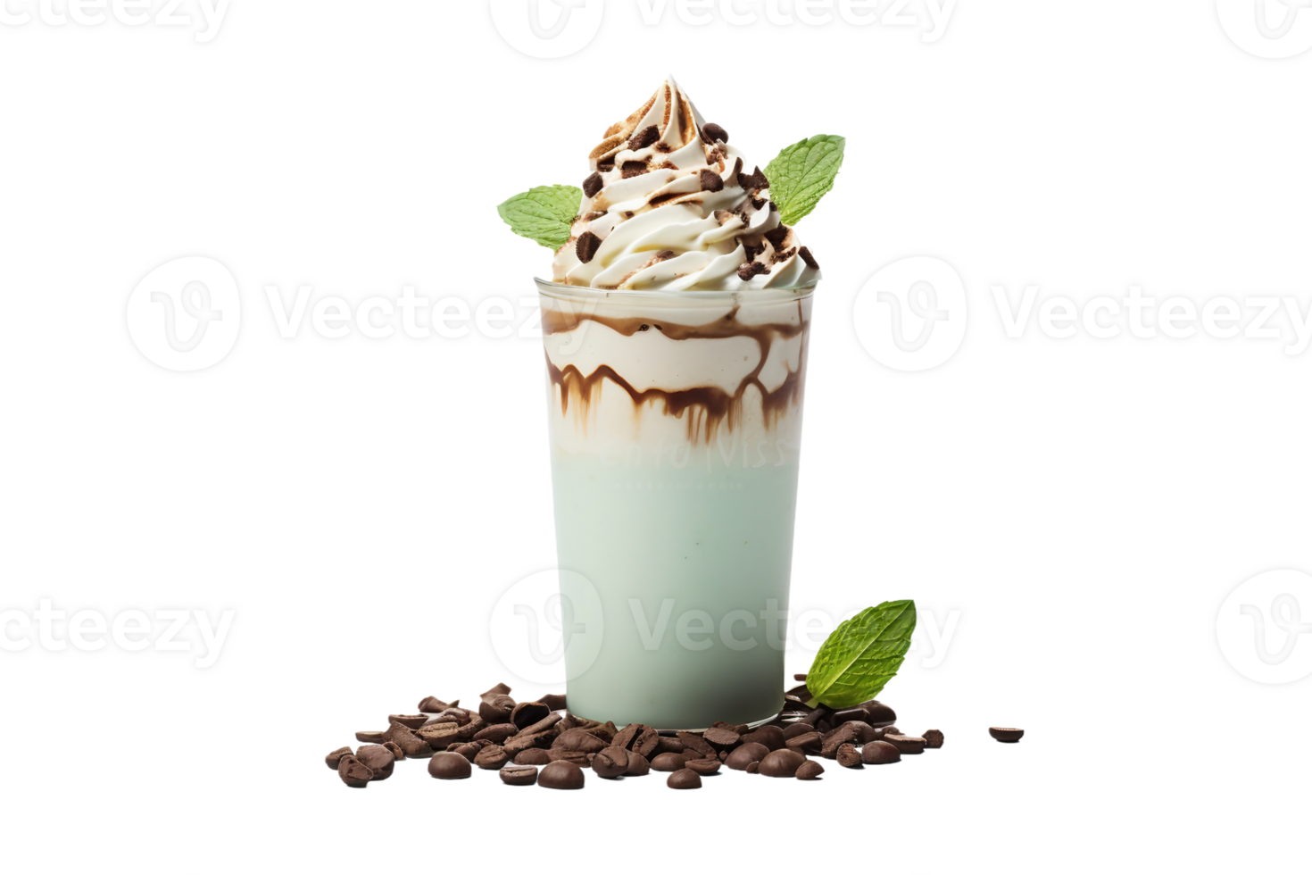 AI generated Chronicles of Mocha Mint Bliss On Transparent Background. png