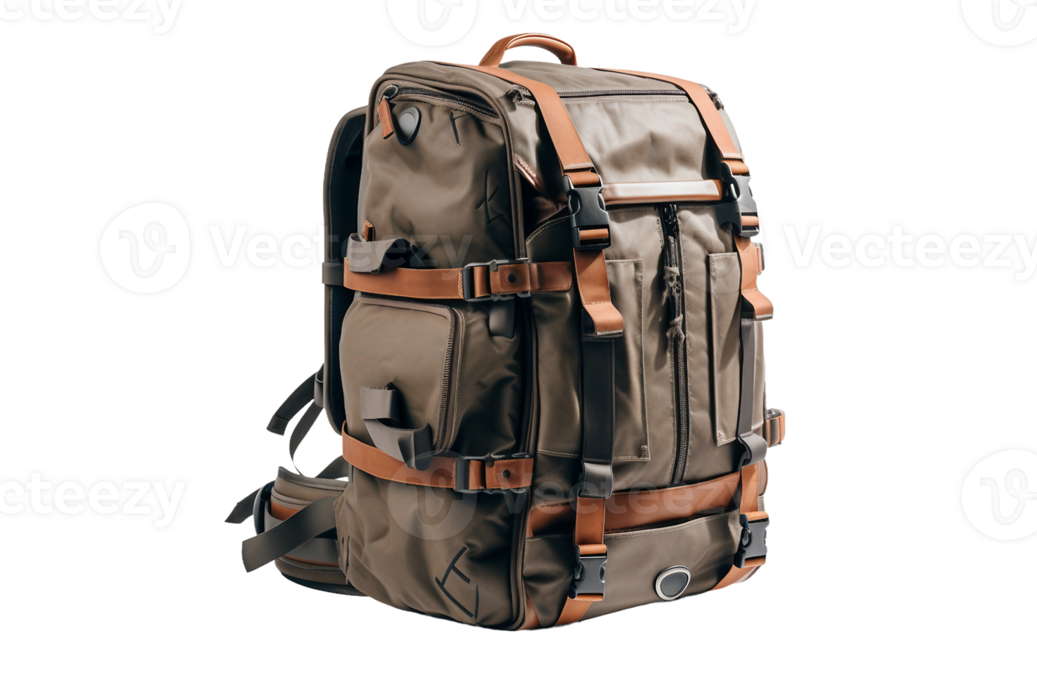 AI generated Travel Backpack On Transparent Background. png