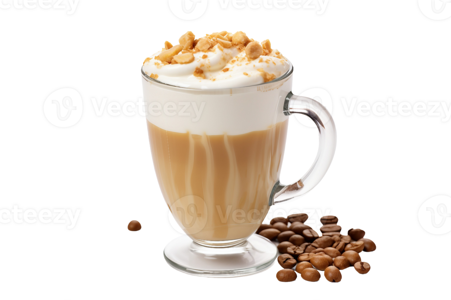 AI generated Hazelnut Praline Latte On Transparent Background. png