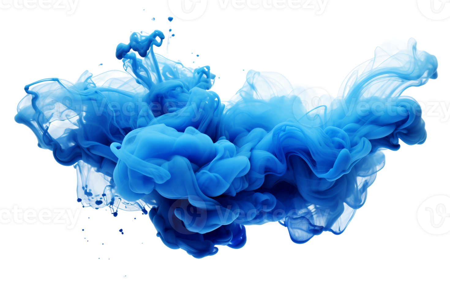 AI generated Azure Smoke Artistry in Motion On Transparent Background. png