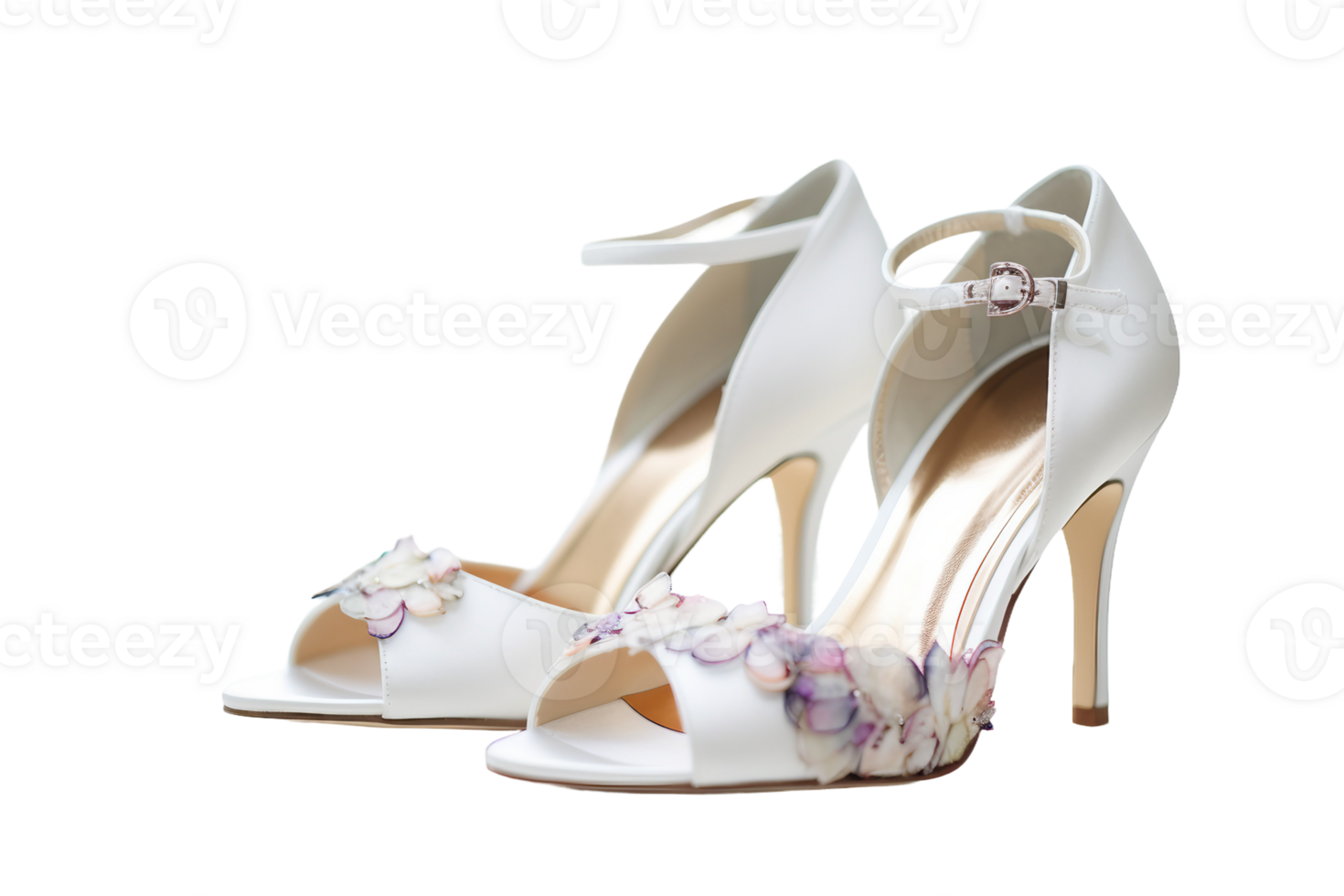 AI generated Elegant White Heels on transparent background. png
