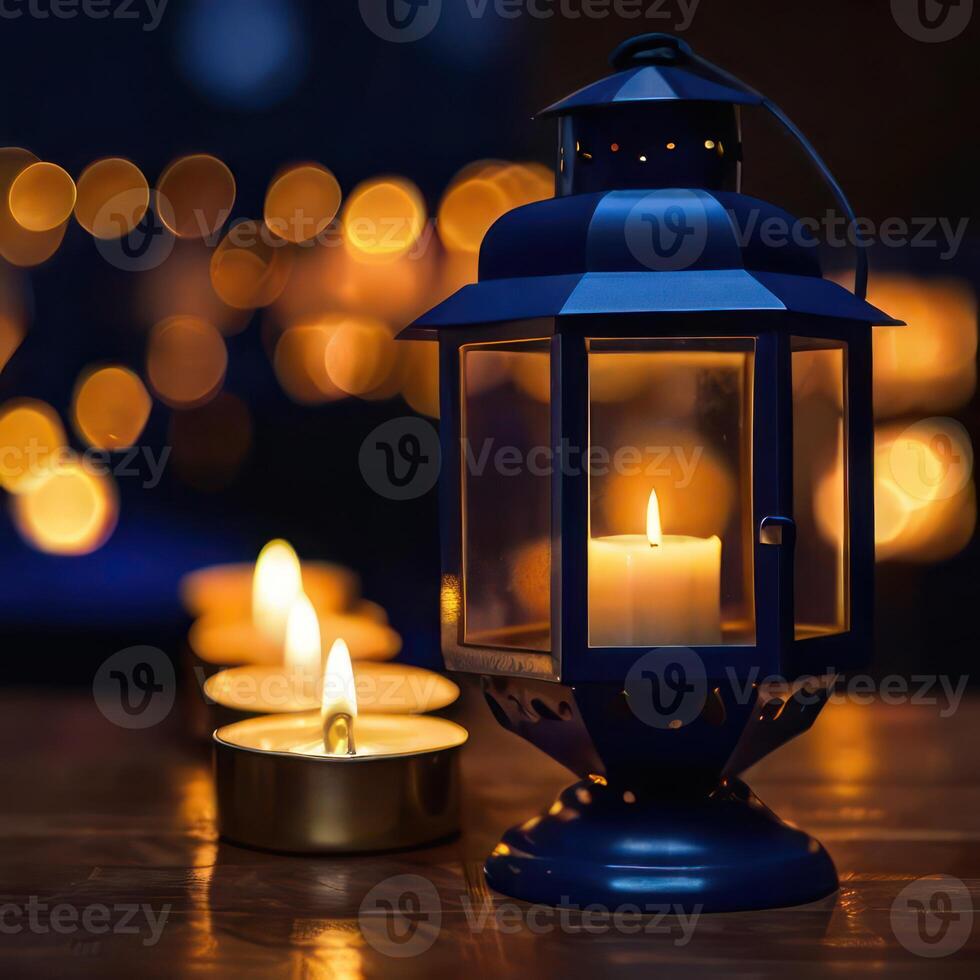 AI generated A lantern with a Ramadan theme for social media post design photo