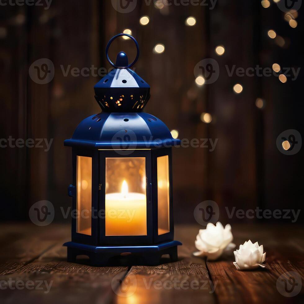 AI generated A lantern with a Ramadan theme for social media post design photo