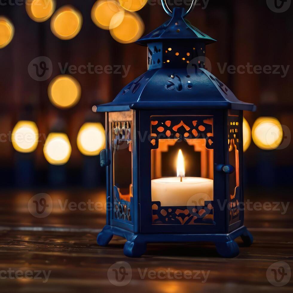 AI generated A lantern with a Ramadan theme for social media post design photo