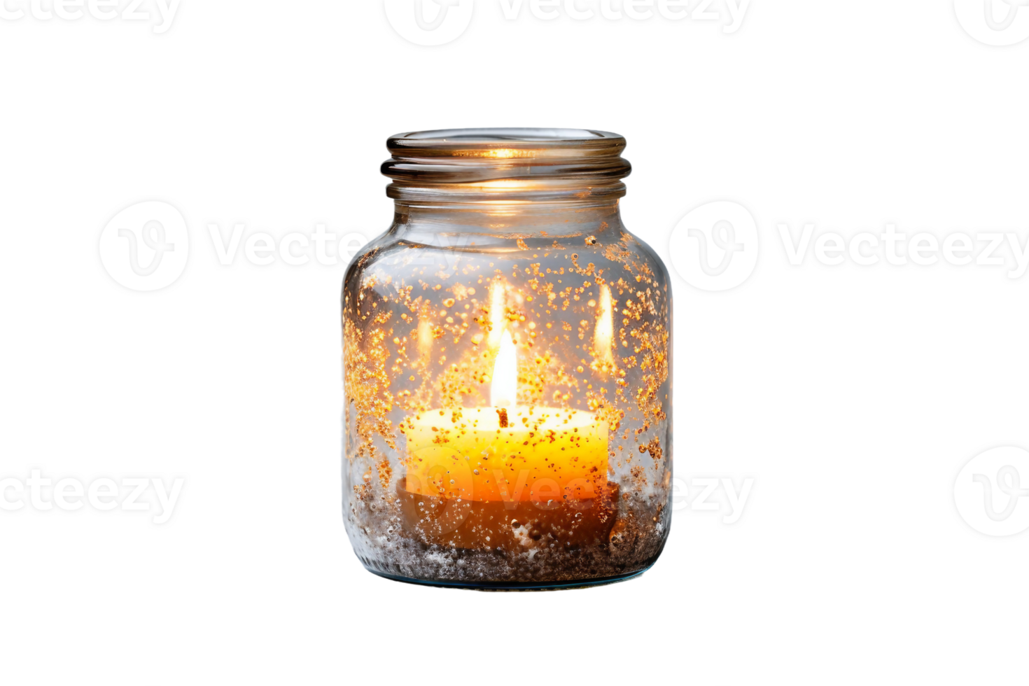 AI generated Jarred Candlelight On Transparent Background png