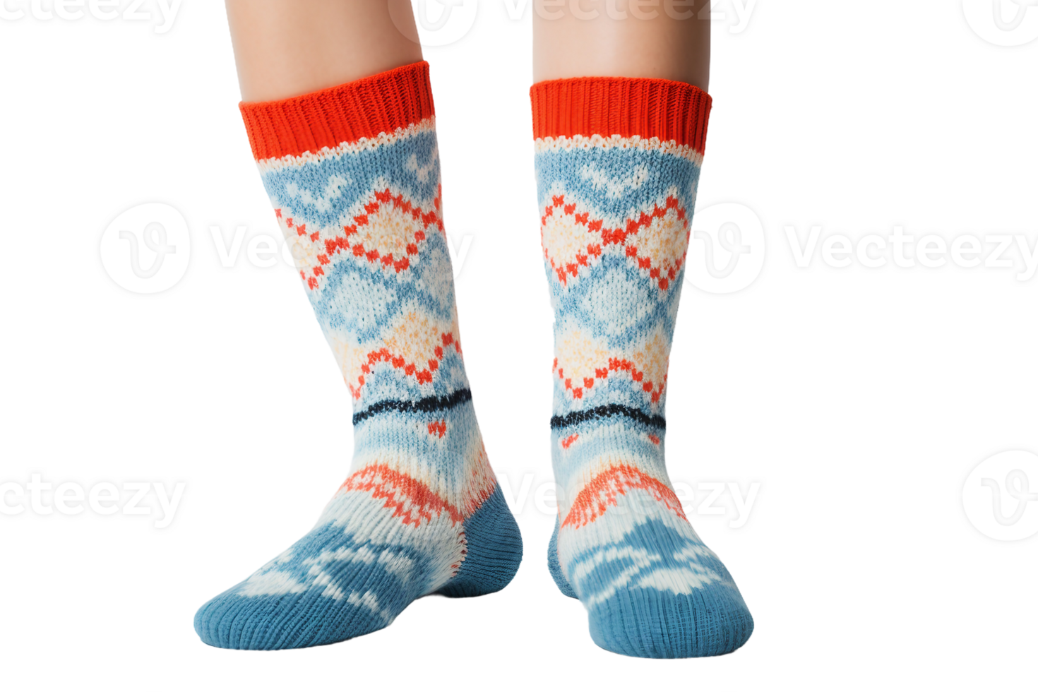 AI generated Knitted Leg Warmer on Transparent Background. png
