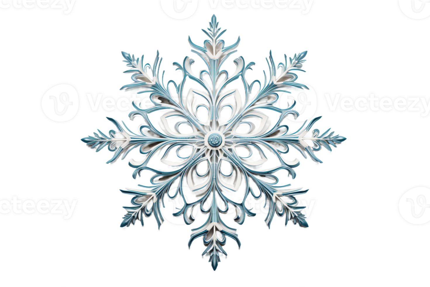 ai généré neige flocon sur transparent Contexte. png