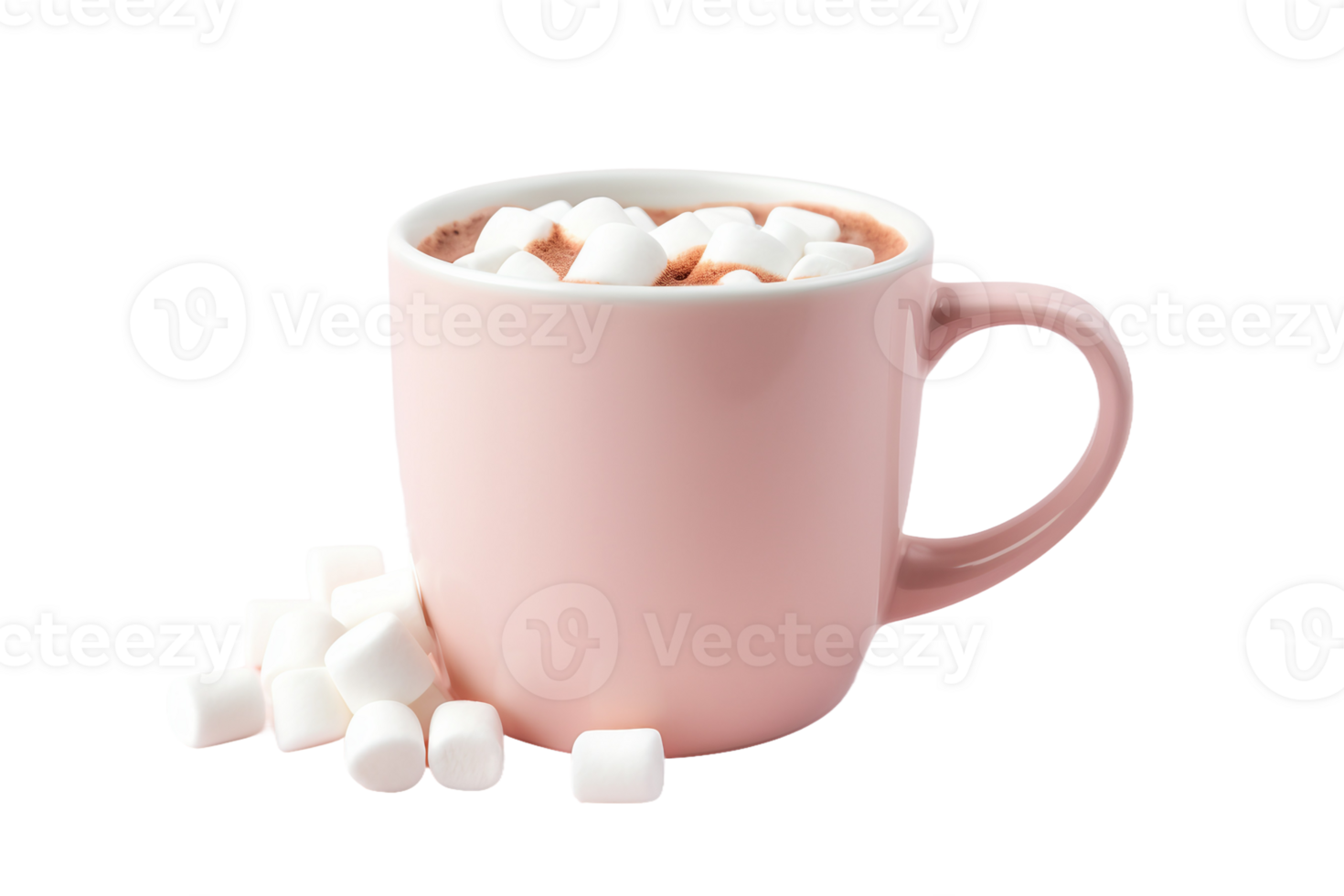AI generated Hot Cocoa with Marshmallow On Transparent Background png