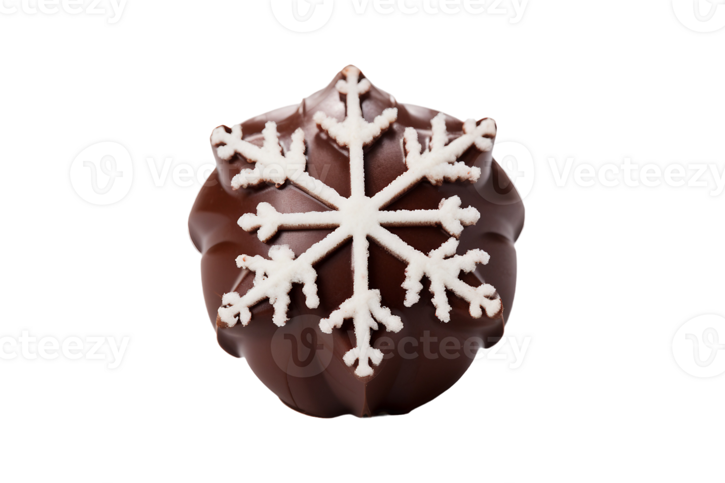 AI generated Snowflake Chocolate on Transparent Background. png