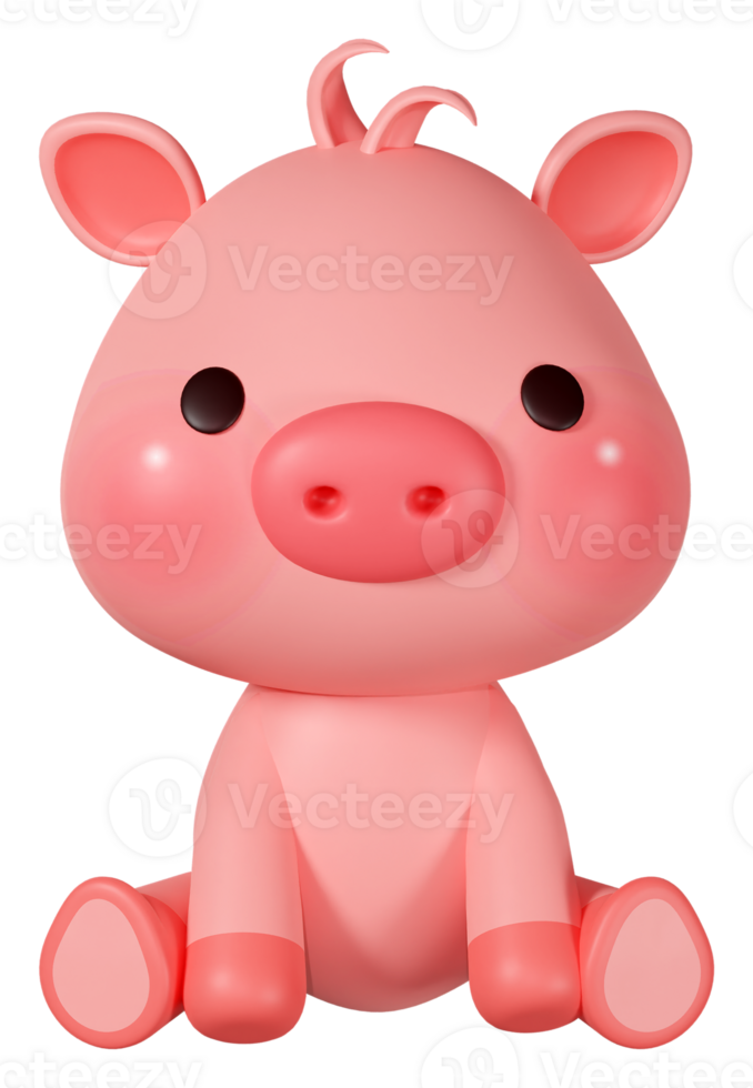 3D rendering illustration, cute pig among the zodiac signs png