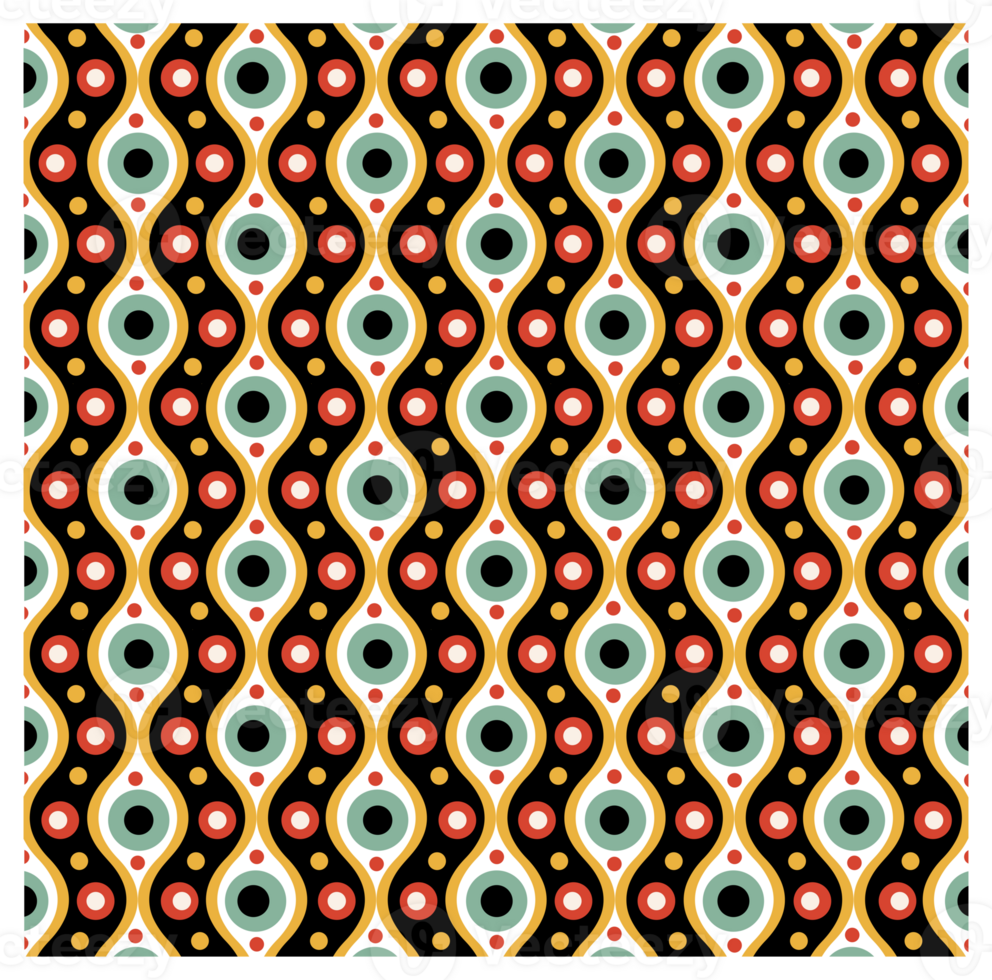 Seventies Retro Modern Boho Style Mid Century Pattern png
