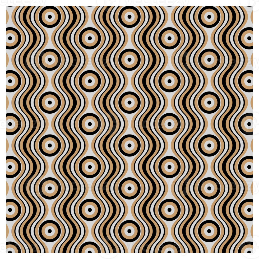 Retro Gold And Silver Seventies Style Mid Century Pattern png