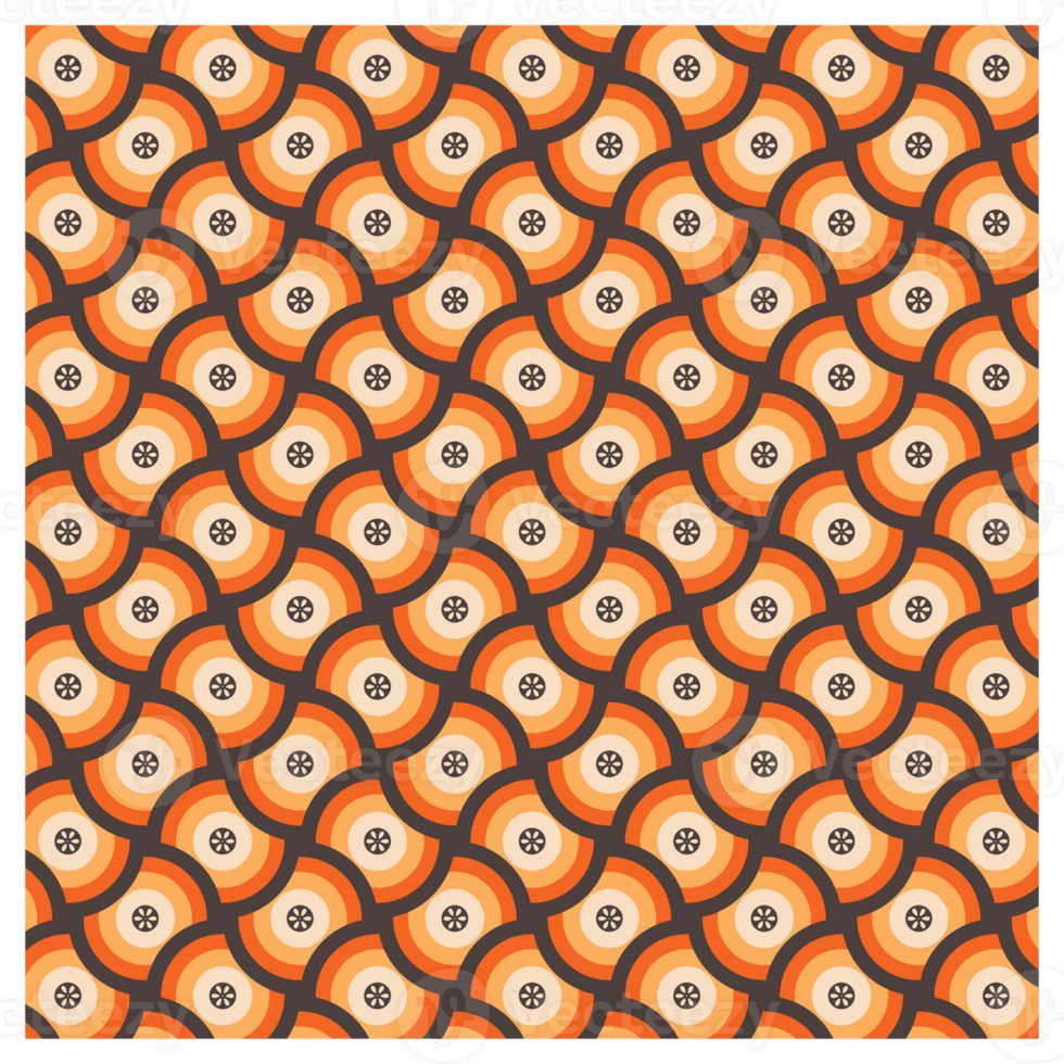 Seventies Style Mid Century Modern Orange Retro Pattern png