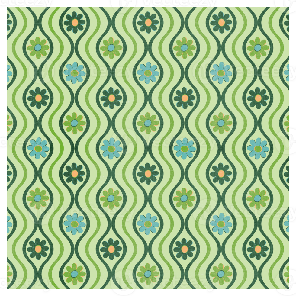 Green Floral Pattern With A Fabric Texture png