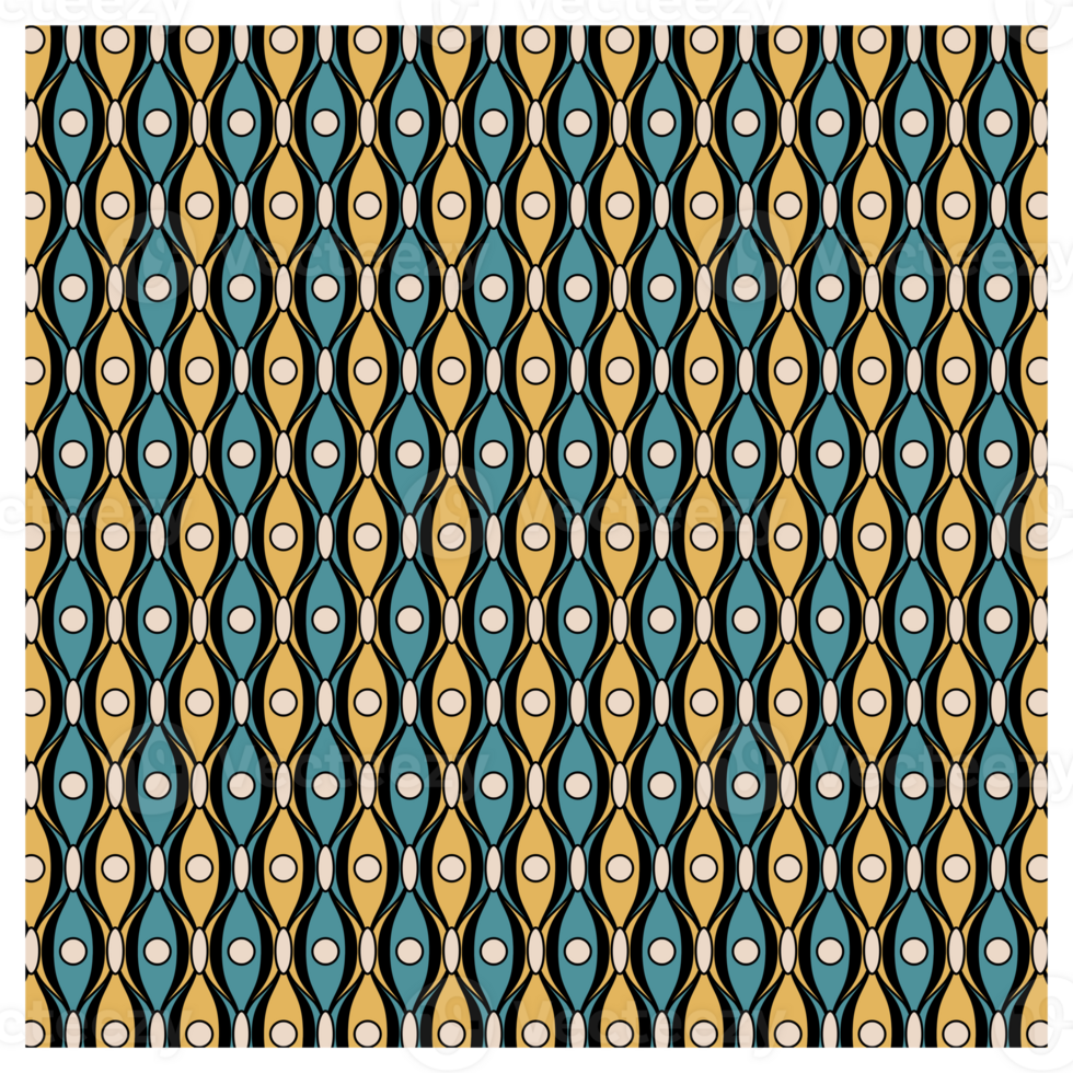 Blue And Yellow Retro Seventies Pattern png