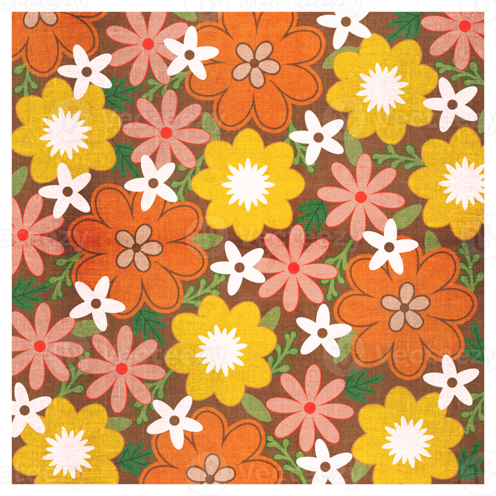Colorful Textured Floral Pattern png