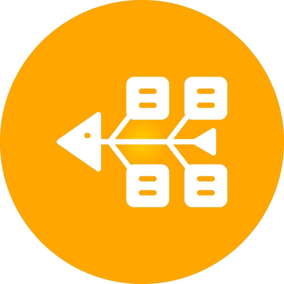 Fishbone Diagram Creative Icon Design vector
