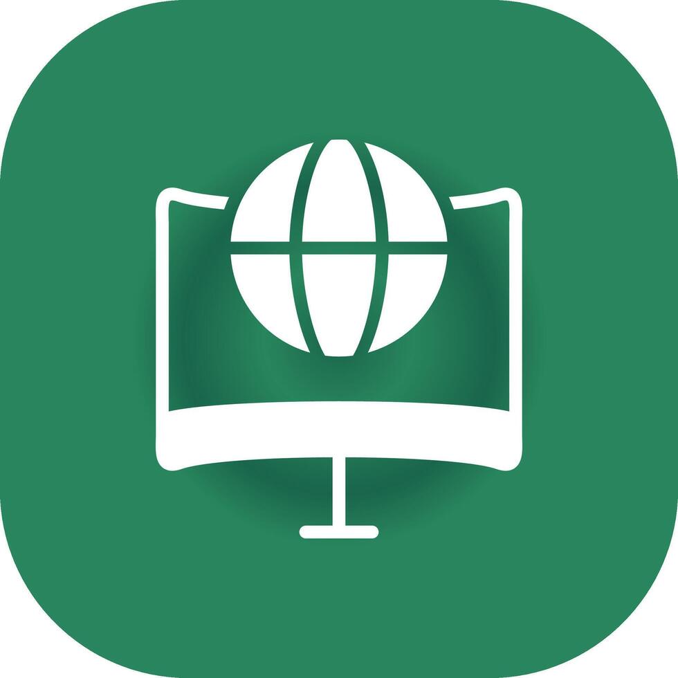 Glyph Round Corner Green Gradient vector