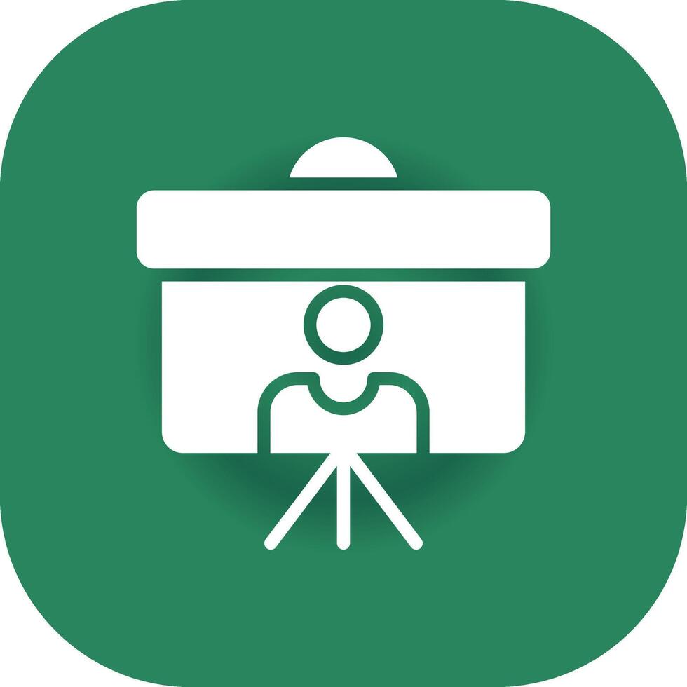 Glyph Round Corner Green Gradient vector