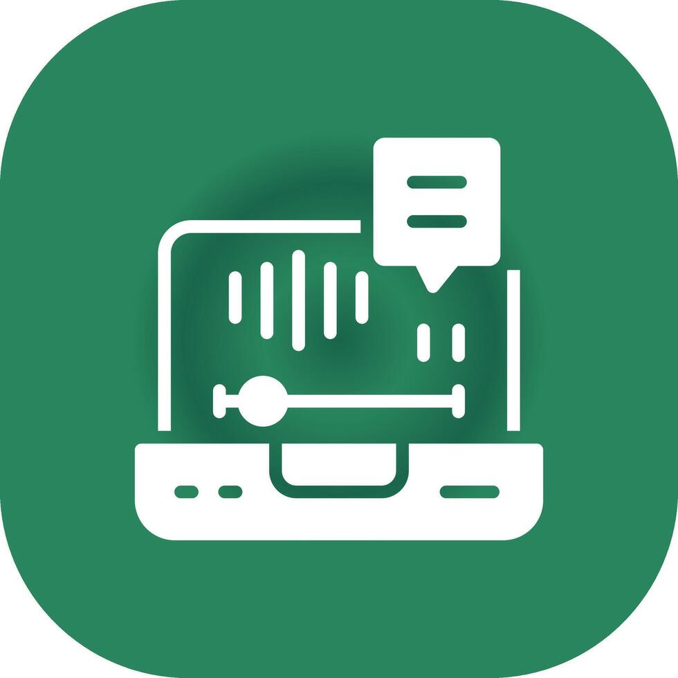 Glyph Round Corner Green Gradient vector