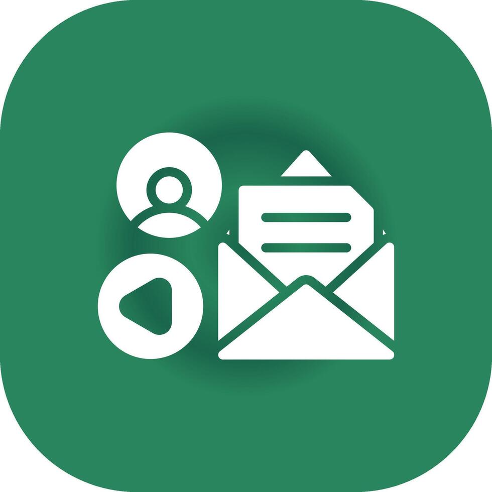 Glyph Round Corner Green Gradient vector