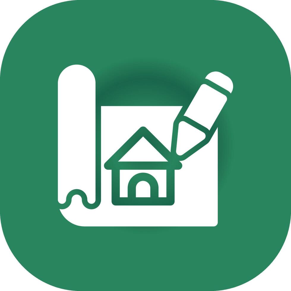 Glyph Round Corner Green Gradient vector