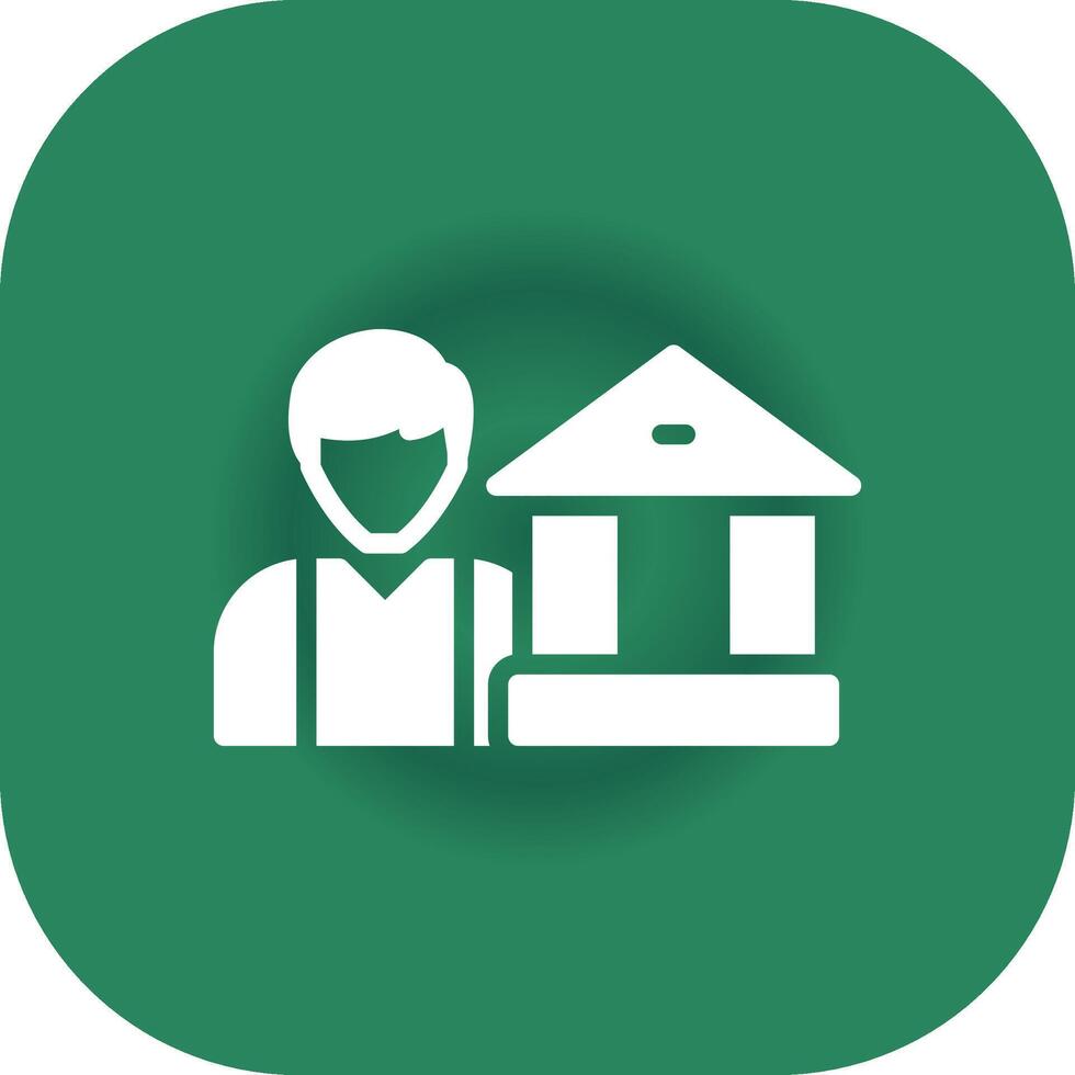 Glyph Round Corner Green Gradient vector