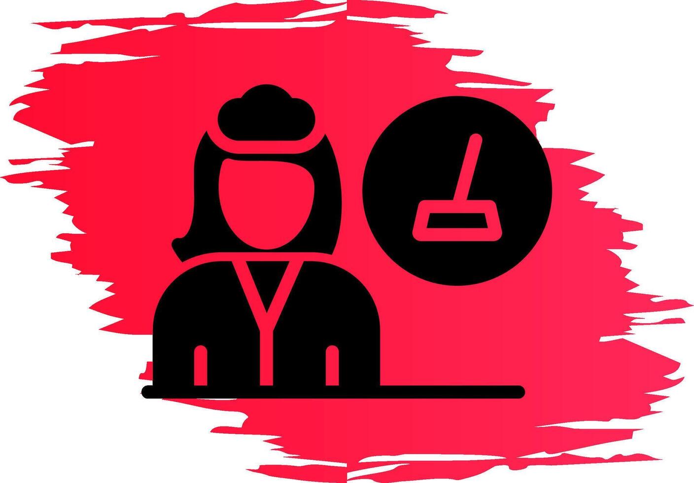 Female Cleaner Creative Icon Design vector