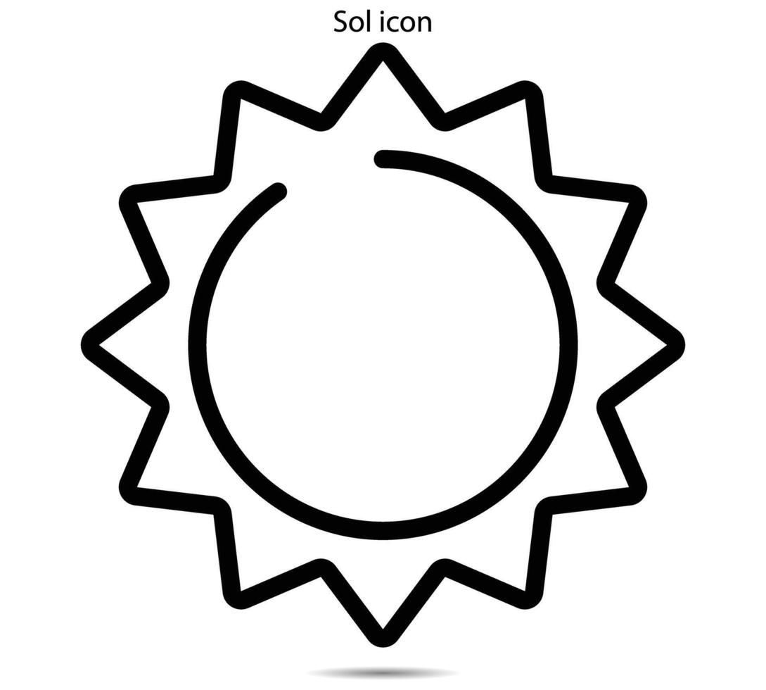 Sol icono, vector ilustrador