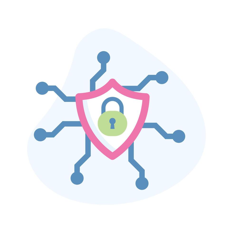 Have a look at this carefully crafted flat style icon of network security vector