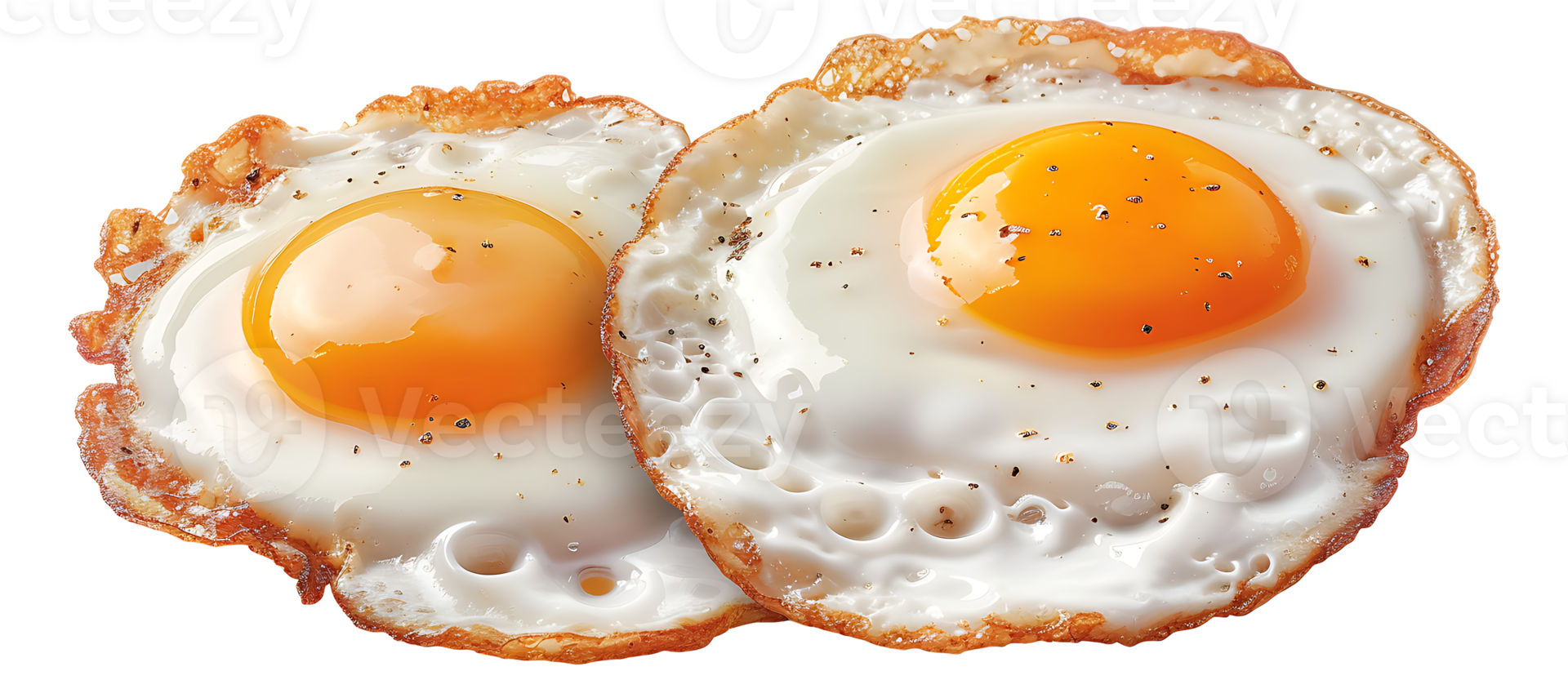 AI generated Fried eggs on a transparent background. Eggs png