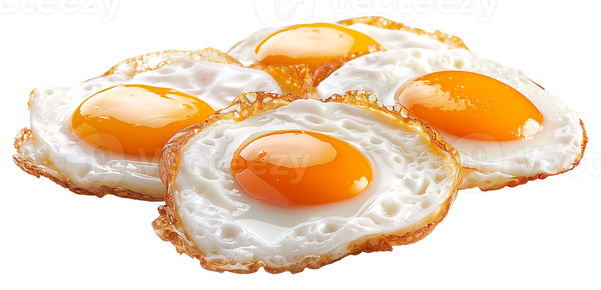 AI generated Fried eggs on a transparent background. Eggs png