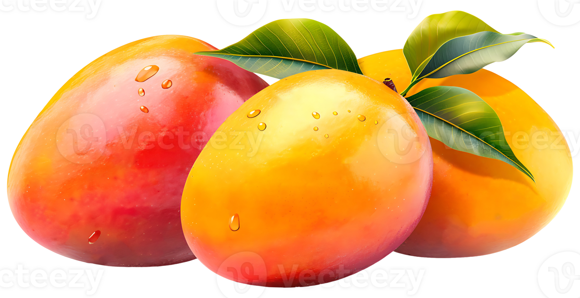 AI generated Fresh organic mango on a transparent background. Mango png