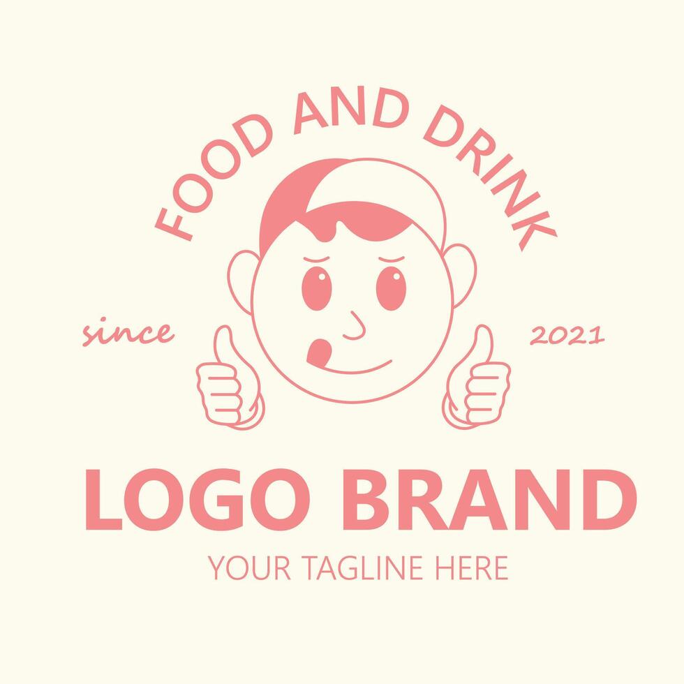 simple concept character food logo suitable for businesses and shops vector