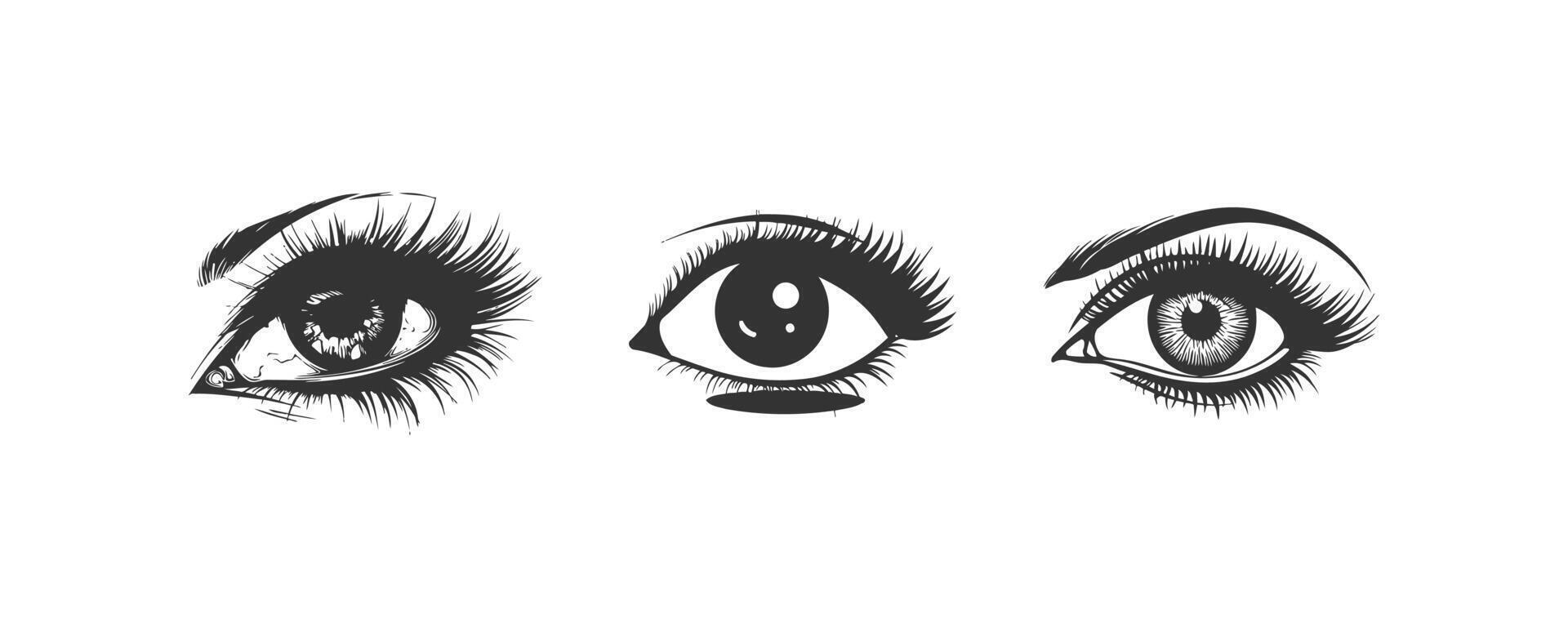 Female eye icon set. Vector illustration design.