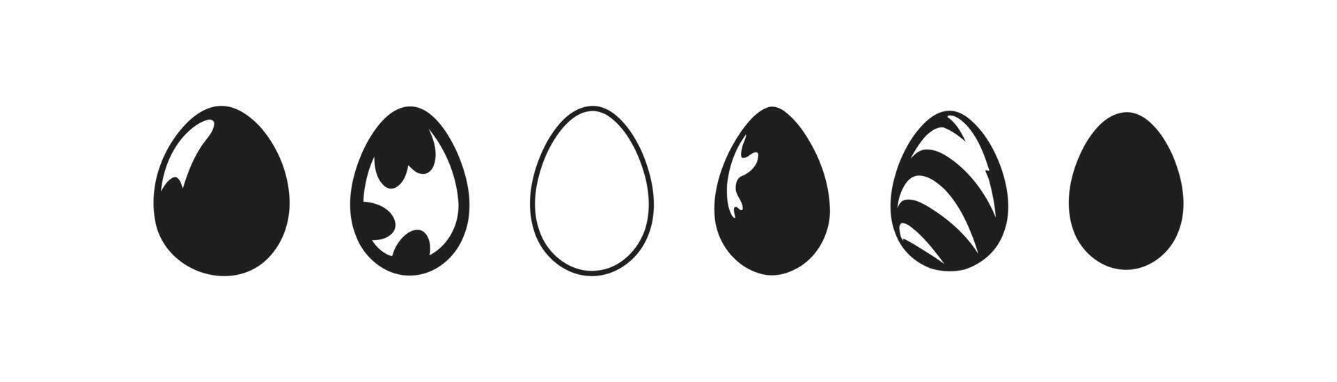 Easter eggs silhouette icon set. Vector illustration design.