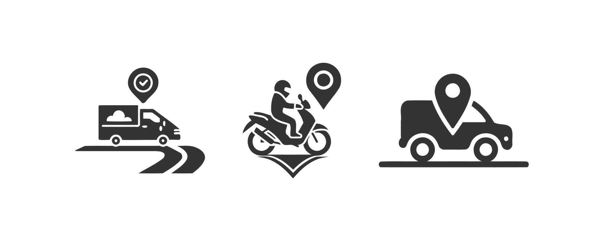 Delivery track icon set. Vector illustration design.