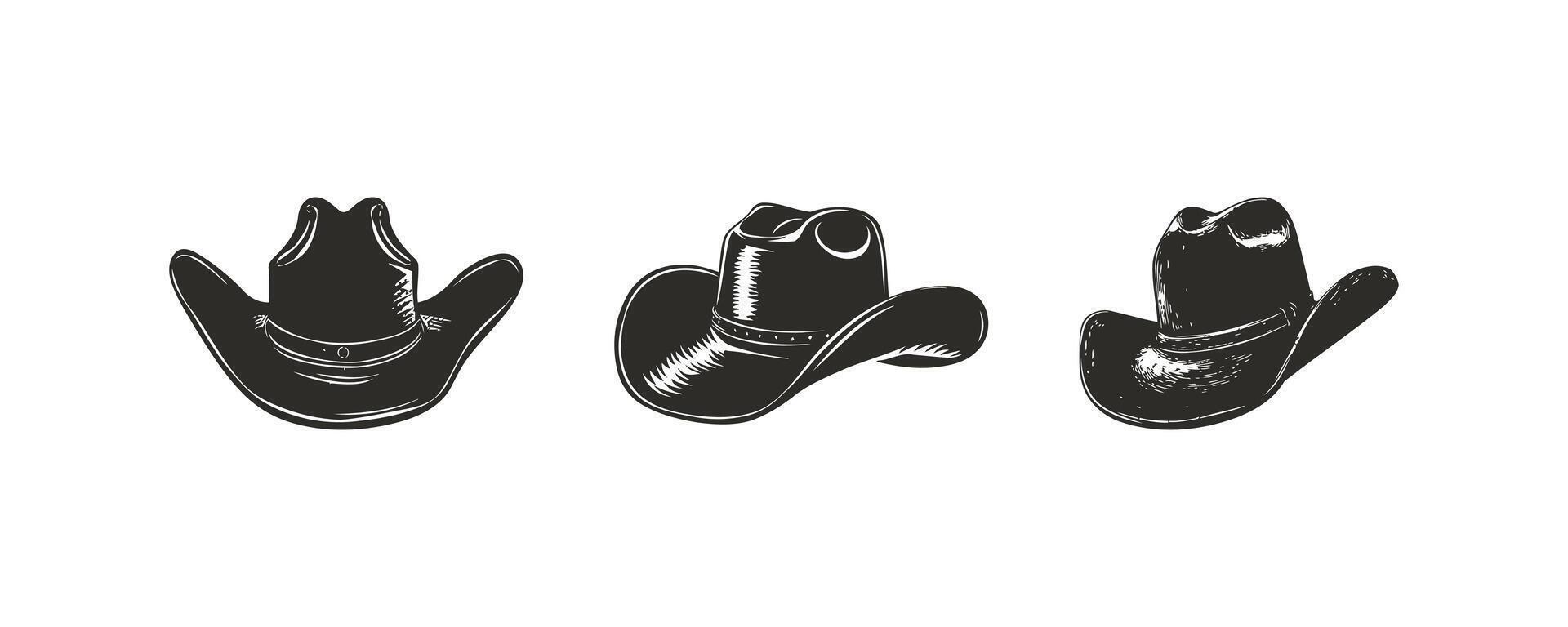 Cowboy hat silhouette icon set. Vector illustration design.