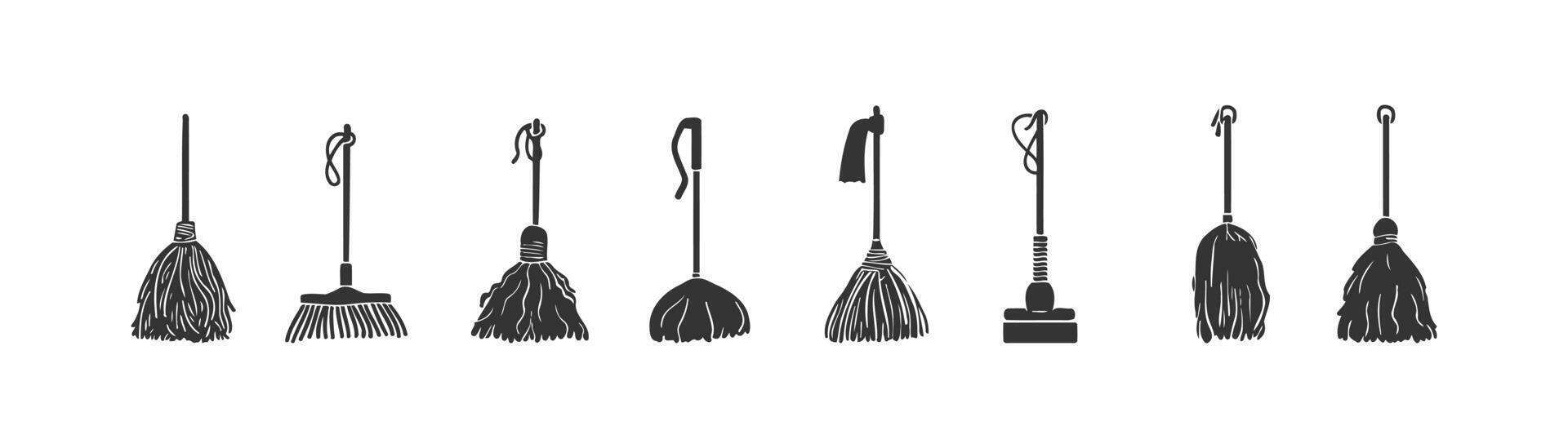 Mop icon set. Vector illustration design.
