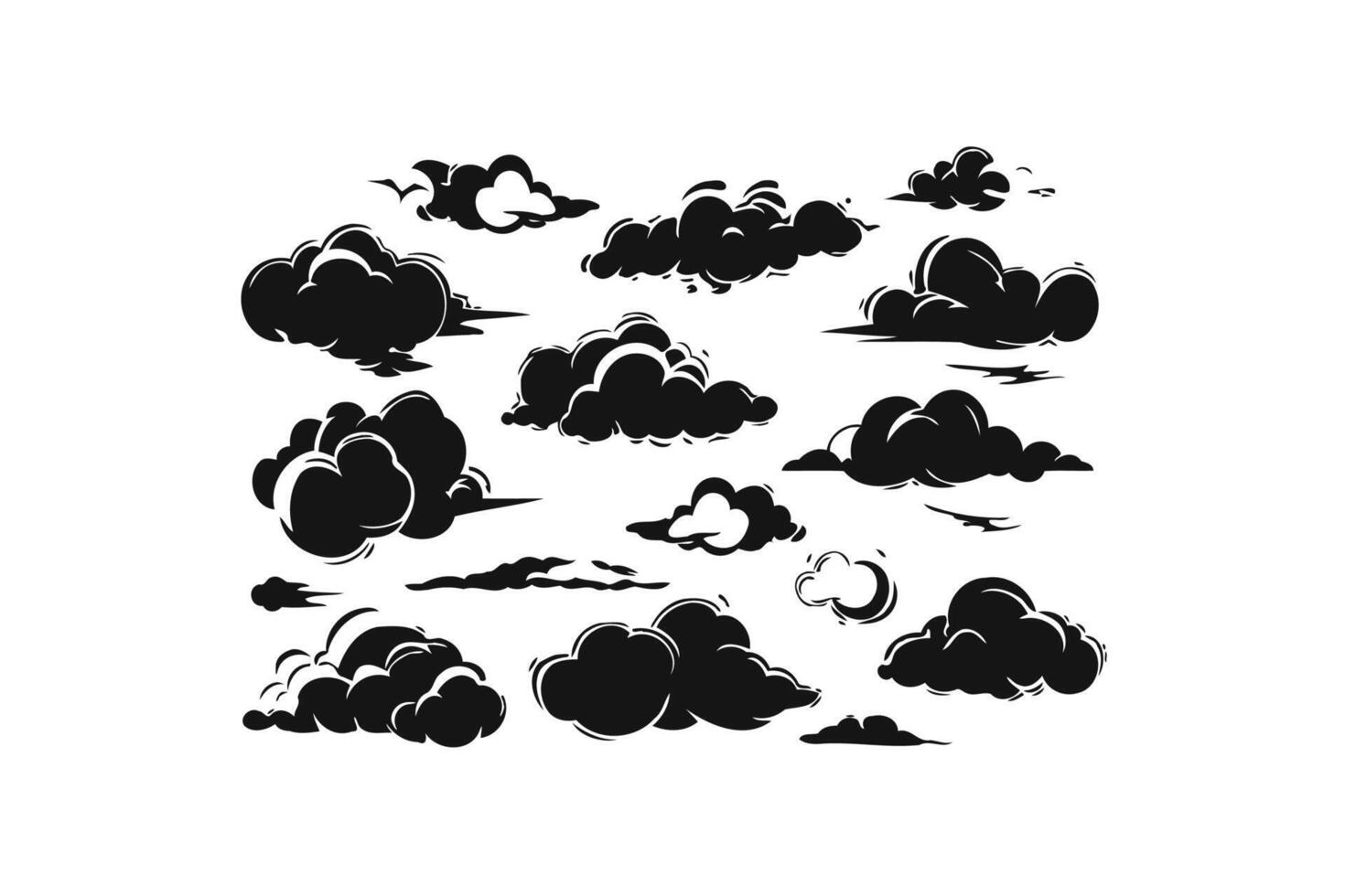 Black clouds icon set. Vector illustration design.