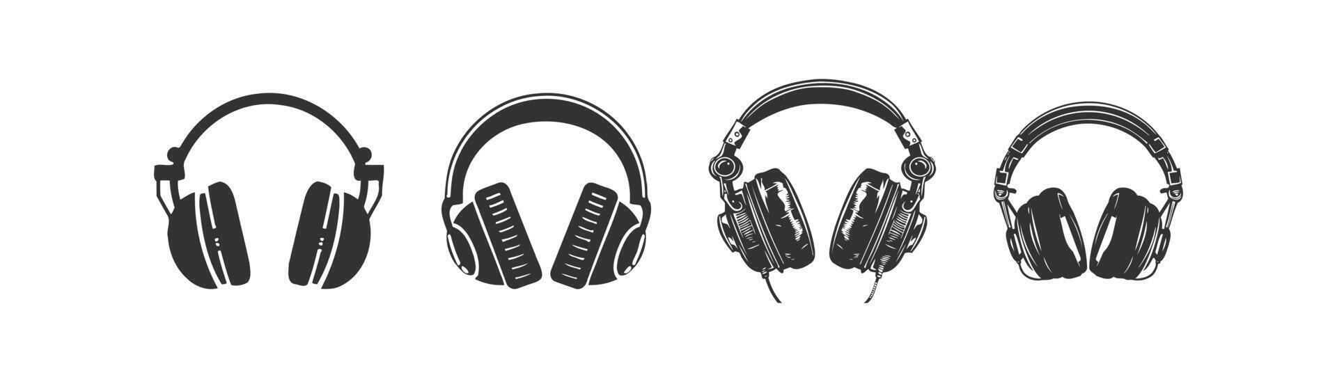Headphones icon set. Vector illustration design.
