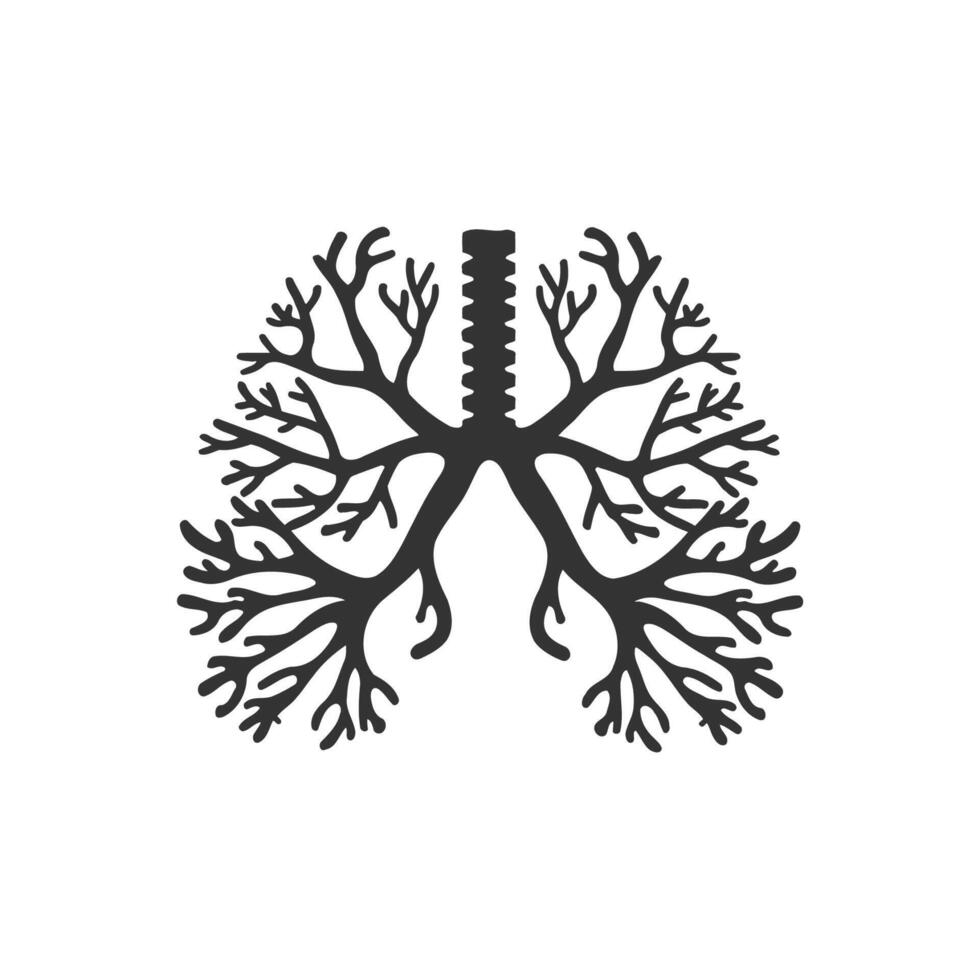 Silhouette of human lungs in nerve endings icon. Vector illustration design.