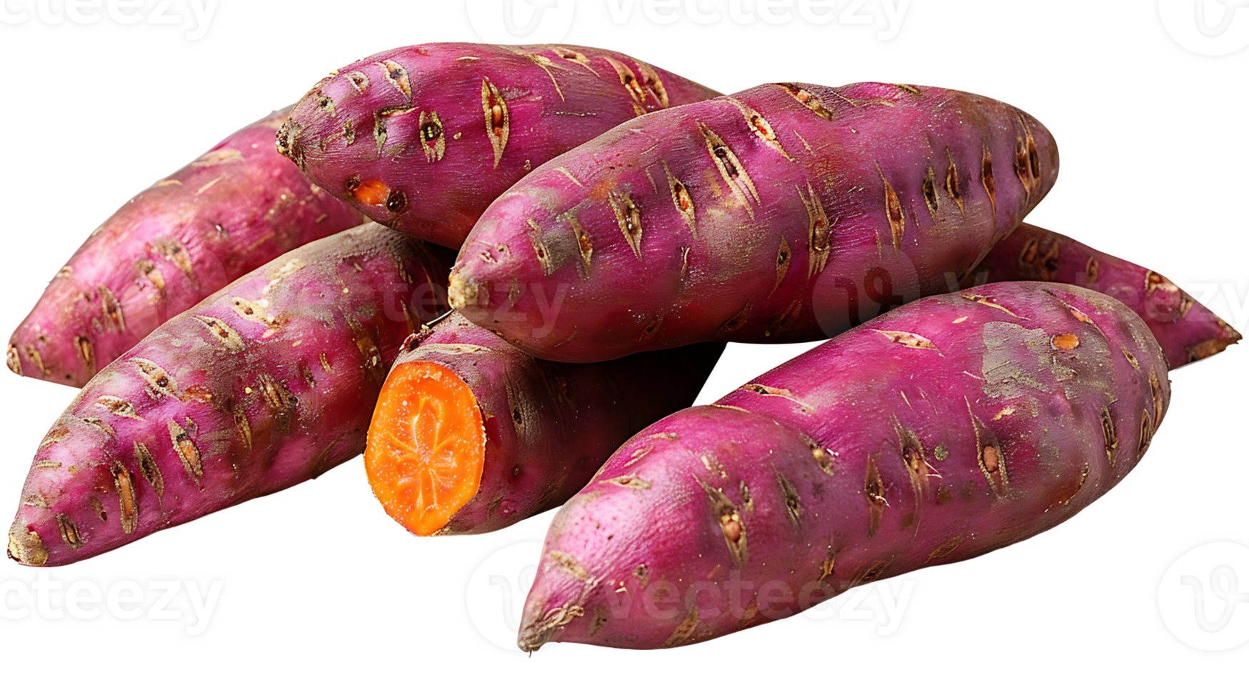 AI generated Fresh sweet potatoes on a transparent background png
