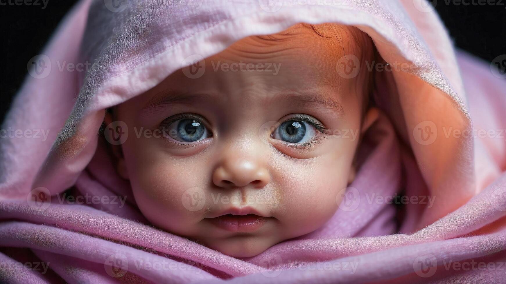 AI generated baby in blanket photo