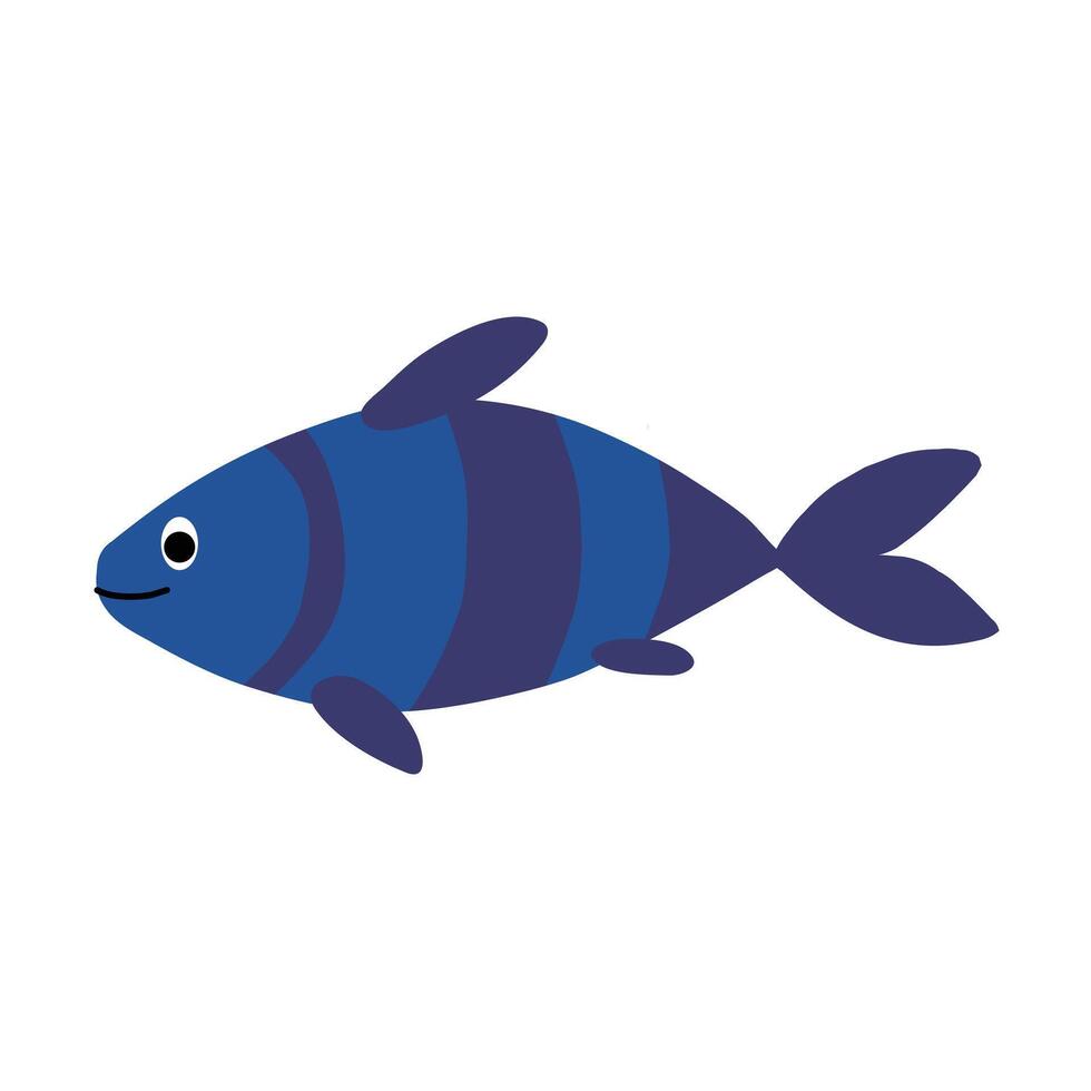 Vector aquatic fish illustration.