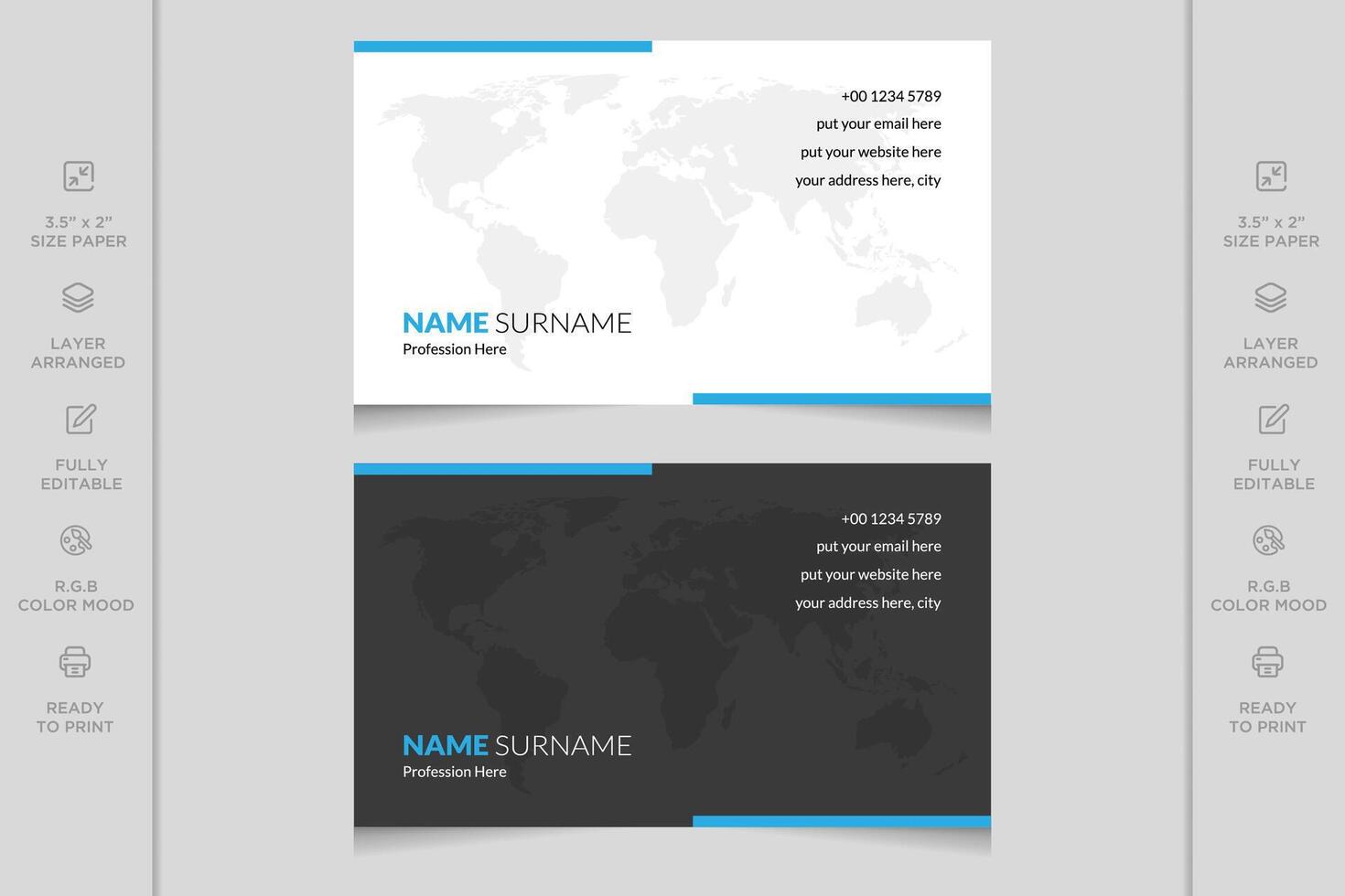 Modern and professional vector business card template