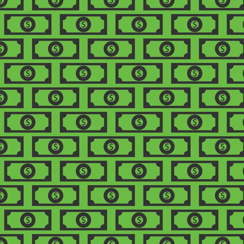 money pattern in green background. Vector