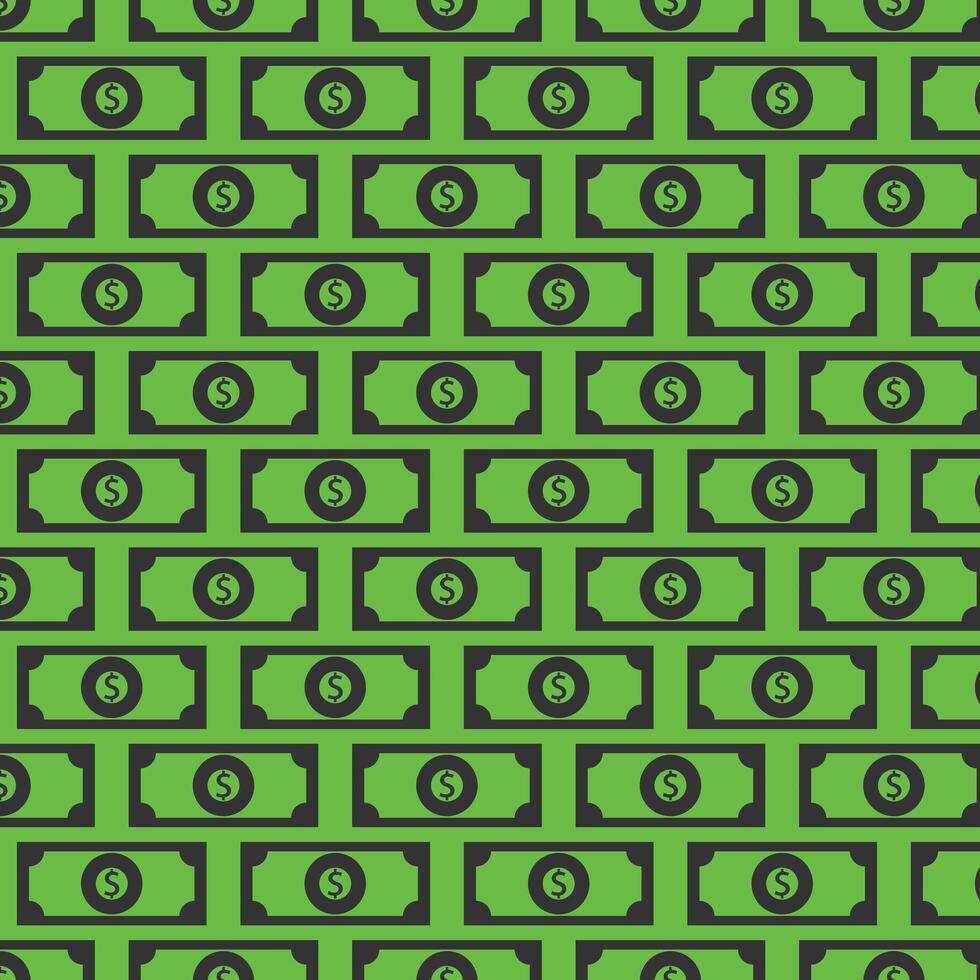 money pattern in green background. Vector