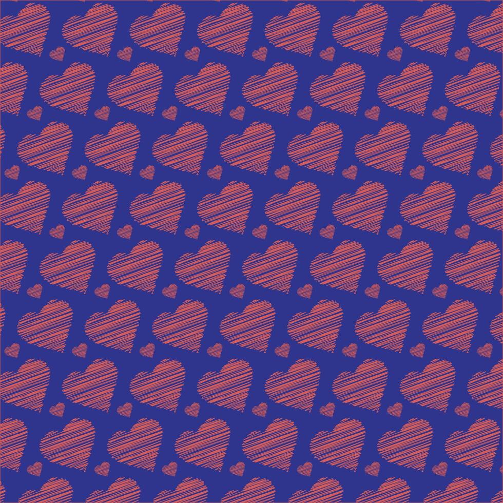 Valentines love pattern art drawing heart . Vector EPS 10